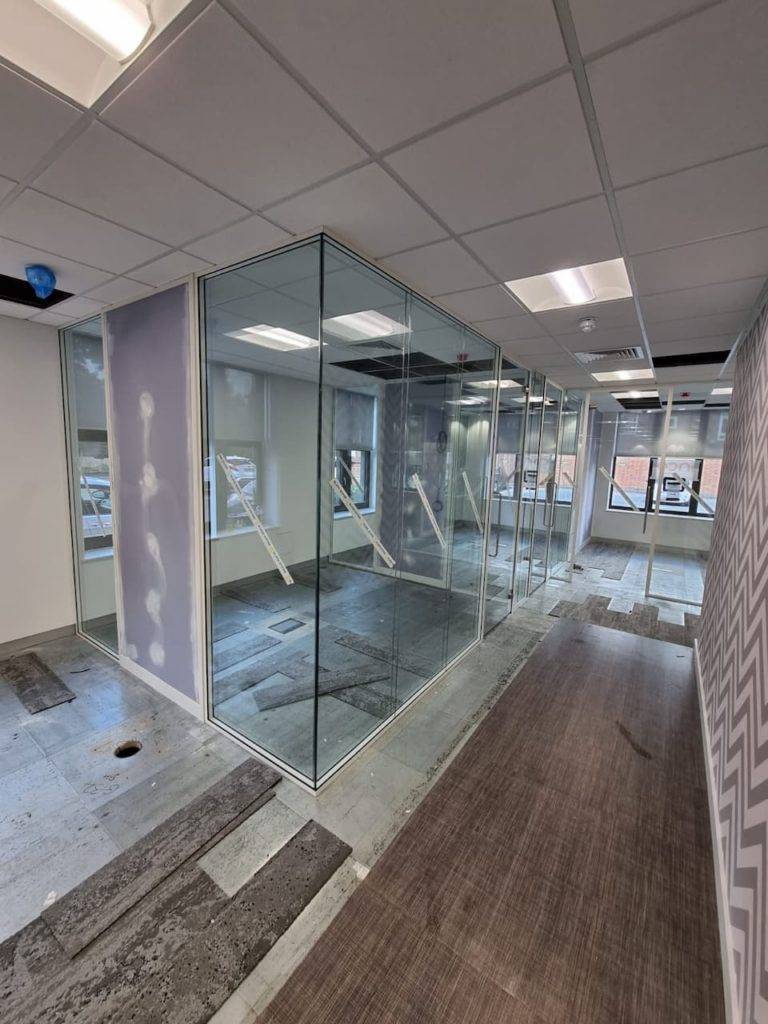 Office Glass Partition Installed